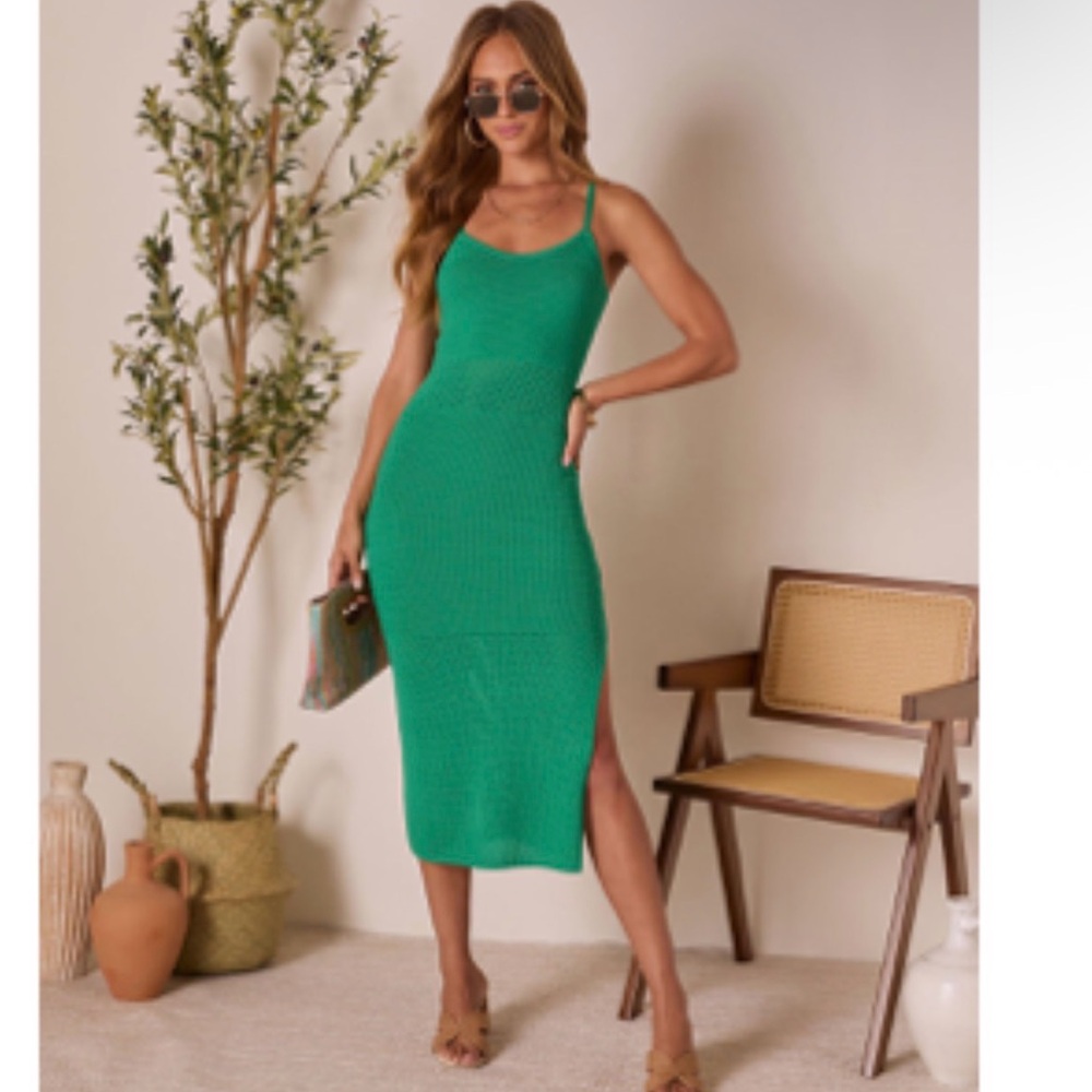Vici Green Textured Maxi Dress